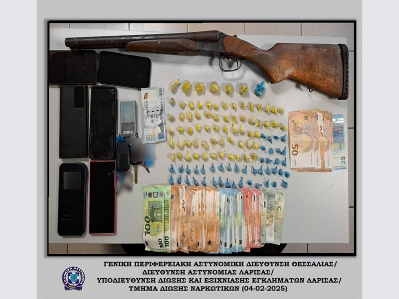 Συλλήψεις-σοκ στον Τύρναβο: Βαρύς οπλισμός, ναρκωτικά και χιλιάδες ευρώ στα χέρια της Αστυνομίας!